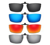 ThunderClap Lunettes de soleil polarisées à clipser pour Oakley Lizard OX5113 56 mm pour homme et femme Protection UV, Coque noire + gris ultime + bleu geyser + rouge aurore, Lizard OX5113 56mm
