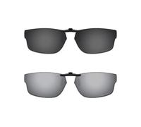 ThunderClap Lunettes de soleil polarisées à clipser pour Oakley Socket 5.5 OX3218 56 mm pour homme et femme, protection UV, Coque noire + gris ultime, Socket 5.5 OX3218 56mm