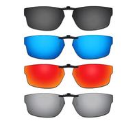 ThunderClap Lunettes de soleil polarisées à clipser pour Oakley Socket 5.5 OX3218 56 mm pour homme et femme, protection UV, Coque noire + gris ultime + bleu geyser + rouge aurore, Socket 5.5 OX3218