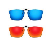 ThunderClap Polarized OX8174F Lunettes de soleil à clipser pour Oakley Hex Jector (A) OX8174F 56 mm pour homme et femme Protection UV, Bleu geyser + rouge aurore, Hex Jector (A) OX8174F 56mm