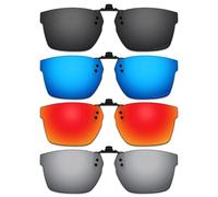 ThunderClap Polarized OX8174F Lunettes de soleil à clipser pour Oakley Hex Jector (A) OX8174F 56 mm pour homme et femme Protection UV, Coque noire + gris ultime + bleu geyser + rouge aurore, Hex