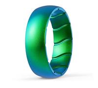 ThunderFit Alliances en silicone pour elle et lui, finition métallique, bagues de fiançailles unisexes en caoutchouc respirant, style étroit, standard et large, 1 pièce, 8.5-9 (18.90mm), Silicone, Pas