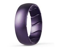 ThunderFit Alliances en silicone pour elle et lui, finition métallique, bagues de fiançailles unisexes en caoutchouc respirant, style étroit, standard et large, 1 pièce, 7.5-8 (18.20mm), Silicone, Pas