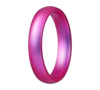 ThunderFit Alliances en silicone pour elle et lui, finition métallique, bagues de fiançailles unisexes en caoutchouc respirant, style étroit, standard et large, 1 pièce, 6.5-7 (17.35mm), Silicone, Pas