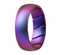 ThunderFit Alliances en silicone pour elle et lui, finition métallique, bagues de fiançailles unisexes en caoutchouc respirant, style étroit, standard et large, 1 pièce, 10.5-11 (20.60mm), Silicone