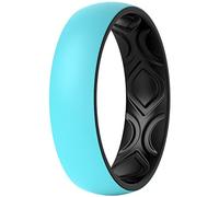 ThunderFit Alliances en silicone pour femme - Bagues de fiançailles en caoutchouc respirant à 2 couches - 5,5 mm de large - 1,5 mm d'épaisseur, 6.5 - 7 (17.3mm)