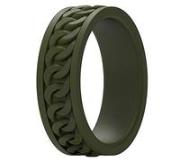 ThunderFit Bague de mariage en silicone pour homme - Chaîne en caoutchouc - 7 mm de large, 2 mm d'épaisseur, 1 bague - vert olive., 10.5 - 11 (20.6mm)