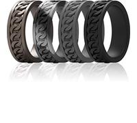 ThunderFit Bague de mariage en silicone pour homme - Chaîne en caoutchouc - 7 mm de large, 2 mm d'épaisseur, Noir, gris foncé, camouflage gris, bronze., 9.5 - 10 (19.8mm)