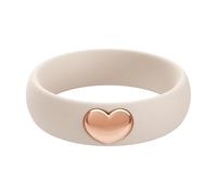ThunderFit Bagues en silicone pour femme, alliance en silicone avec breloque cœur plaqué or 14 carats, 5,5 mm de large, 2 mm d'épaisseur, 4.5 - 5 (15.70mm), Silicone Métal, Aucune pierre précieuse