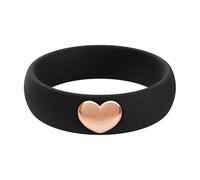 ThunderFit Bagues en silicone pour femme, alliance en silicone avec breloque cœur plaqué or 14 carats, 5,5 mm de large, 2 mm d'épaisseur, 8.5 - 9 (18.90mm), Silicone Métal, Aucune pierre précieuse