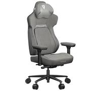 ThunderX3 Core Loft Chaise de jeu ergonomique, assise inclinable, soutien lombaire, appuie-tête en mousse à mémoire de forme, repose-pieds et housse en tissu - Gris clair