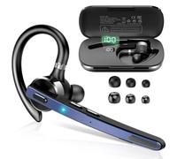 Thunelec Casque Bluetooth V5.3, sans fil, mains libres, avec CVC 8.0/ENC Dual Mic, APTX, connexion silencieuse à deux appareils, pour téléphone portable, bleu
