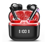 Thunelec Ecouteur Traducteur Instantané, 48H AI Traduction Vocale Instantanée Écouteurs avec 164 Langues et 5 Modes de Traduction,Rouge