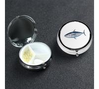 Thunnus Boîte à pilules ronde à 3 compartiments en métal pour homme et femme
