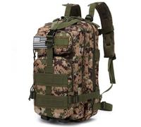 Thuram 20 Litres Sac à Dos Durable en Nylon Imperméable pour la Pêche, Militaire, Tactique, Sports, Randonnée, Décontracté, Sacs de Jour, vert camouflage, 20 Long