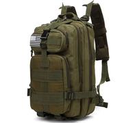 Thuram 20 Litres Sac à Dos Durable en Nylon Imperméable pour la Pêche, Militaire, Tactique, Sports, Randonnée, Décontracté, Sacs de Jour, Vert, 20 Long