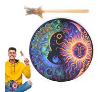 THURMAMENTI SAMANICA - tambour à main décoratif avec tambour | Outil de du son pour la méditation, les rituels, les cérémonies, l'art de la batterie du chaman, instrument de percussion, perc