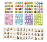 THXFUNAREA 1 ensemble 176 pièces Stickers Paques Enfant Gommettes Décorations de Pâques Deco pour Enfants DIY Craft Art décoration Deco Oeuf Poule Lapin Fleur