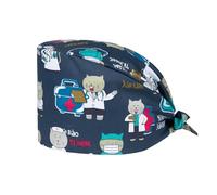 THXFUNAREA 1 Pièce Calot Chirurgien Femme et Homme, Chapeaux Chirurgical Réglable en Tissu, Respirant Bonnet de Travail avec Boutons Calot et Bandeau Absorbant, pour Médecins, Infirmiere, Dentiste