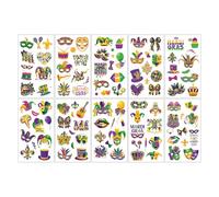 THXFUNAREA 10 Feuilles de Tatouages Éphémères pour Adultes, Tatouage Temporaire pour Carnival et Fête, Faux Tatouage pour Visage et Corps, Idéal pour Carnaval De Tatouages De Cologne