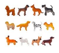 THXFUNAREA 12 Pièces Figurine Chien Matériau en Résine Statue Chien Conception Simulation Animaux Miniatures Forme Mignonne Décoration D'intérieur pour Déménagement Achat d'une Nouvelle Voiture