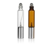 THXFUNAREA 2 Pièces Vaporisateur Parfum Rechargeable Double Tête, 10 ml Mini Flacon Parfum Vide, Spray et Pinceau Applicateur 2-en-1, Vaporisateur de Voyage pour Hommes et Femmes