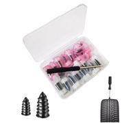 THXFUNAREA 20 Pièces Kit Réparation Pneu Voiture, Kit de Réparation Tubeless avec Tournevis, Kit Réparation Pneu Moto, Mèches pour Pneu Sans Chambre à Air