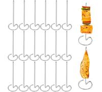 THXFUNAREA 20 Pièces Pique a Brochette, 10CM Pic Brochette en Acier Inoxydable Réutilisable, Pic a Brochette pour Friteuse à Air et Four, Brochettes pour Barbecue, Viande, légumes