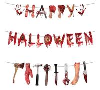 THXFUNAREA 3Banderole Halloween Articles Halloween Decoration Banderole Deco Exterieur Interieur Banniere Décoration Effrayante Horreur Hallowe Déco Accessoire Haloween Kit Halowween Décor D'halloween