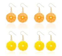 THXFUNAREA 4 paire de boucles d'oreilles fruitées Boucles d'oreilles drôles mignonnes boucles d'oreilles gouttes de citron pendantes femmes