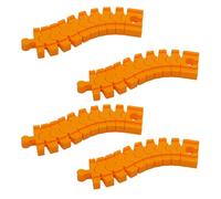 THXFUNAREA 4 Pièces Circuit Train Bois Rail Flexible, 14.2 * 4 * 1.2Cm Courbe Jusqu'À 90° Pour Chemin De Fer En Bois, Compatible Avec Brio, Eichhorn, Ikea Lillabo, Connecteur De Rail(jaune)