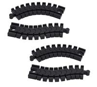 THXFUNAREA 4 Pièces Circuit Train Bois Rail Flexible, Compatible Avec Brio, Eichhorn, Ikea Lillabo, Connecteur De Rail, 14.2 * 4 * 1.2Cm Courbe Jusqu'À 90° Pour Chemin De Fer En Bois(noir)