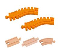 THXFUNAREA 5 Pièces Circuit Train Bois Rail Flexible, rail courbe train jouet,rail droit train jouet, Compatible Avec Brio, Eichhorn, Ikea Lillabo, Connecteur De Rail