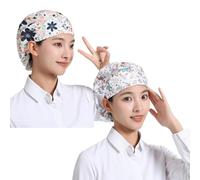 THXFUNAREA Accessoires de vêtements de Restauration Lot de 2 Chapeaux de Chef de Cuisine, ccalot Cuisine,Boulanger, Chapeau de Chef, Service de Restauration,Filet à Cheveux,Blanc