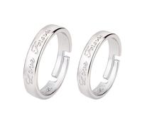 THXFUNAREA Bague de couple en argent 925,Alliance mariage pour couple ringe für paare paar ringe Anneaux de mariage bague couple pour homme et femme love forever,la taille réglable