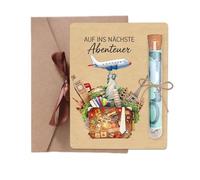 THXFUNAREA Boîte Cadeau Voyage Élégante avec Enveloppe, Coffret à Argent Original pour Offrir un Cadeau en Argent, Idée Cadeau pour Anniversaire, Mariage ou Départ en Vacances