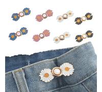 THXFUNAREA Bouton Jean Clipsable Ajustable, 8 Serre Taille pour Jean, Bouton Pantalon Ajustable, Boucle de Taille Réglable pour Pantalon, Boucle en Jean