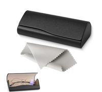 THXFUNAREA Étui à Lunettes Rigide, Boîte à Lunettes en Métal avec Chiffon Lunettes de Vue pour Femmes et Hommes