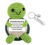 THXFUNAREA Peluche Tortue Positive et Porte-clés Câlin Faits Main, Cadeau Original pour Remonter le Moral et Porter Bonheur,Idée Cadeau pour Femme,Amie ou Collègue,Pour Anniversaire ou Saint-Valentin