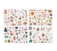 THXFUNAREA Stickers Noël - 13 Feuilles Autocollants Noël Variés, Gommettes Noël Enfant pour Décoration DIY, Emballage Cadeaux et Décor Maison