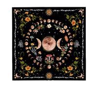 THXFUNAREA Tapis de Tarot aux Phases de la Lune, Nappe d'Autel pour la Voyance et la Cartomancie, Accessoire Essentiel pour les Séances de Divination avec les Cartes Oracle et le Pendule