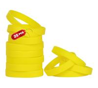 THXIY 25 Pièces Bracelet en Silicone, 8'' Blanc Bracelet élastique en Caoutchouc,Universel Bracelet en Silicone Vierges pour Femme Homme Adolescent Fête pour Adultes