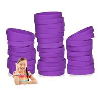 THXIY 50 Pièces Bracelets en silicone de 7 pouces pour enfants, adolescents, bracelets en caoutchouc pour événements, Bracelet élastique en Caoutchouc Violet