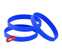 THXIY Bracelet Silicone, 100 Pièces Bracelets Élastiques en Caoutchouc Universels pour Femme, Homme et Adolescent Bleu