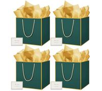 THXIY Lot de 4 grands sacs cadeaux carrés de 30 x 30 x 30 cm avec motif Phnom Penh, 30 x 30 x 30 cm, mouchoirs et cartes pour anniversaire, fête, femmes F