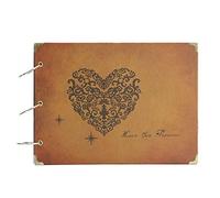 ThxMadam Scrapbook,Album Photo La Saint Valentin Rétro Album Mariage Livre d'Or Bricolage Vintage Noir Pages Livre Photo pour Noël Fête des Mères Anniversaire Cadeau(A-Love you forever)