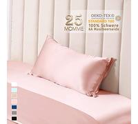 THXSILK Housse de coussin en soie de momme pour cheveux et peau,Taie d'oreiller en soie de mûrier,Hypoallergénique avec fermeture éclair cachée,Soie pure des deux côtés … (rose charmant, 50x75 cm)