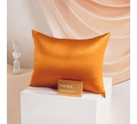 THXSILK Housse de coussin en soie de momme pour cheveux et peau,Taie d'oreiller en soie de mûrier,Hypoallergénique avec fermeture éclair cachée,Soie pure des deux côtés … (bronze de luxe, 40x60 cm)