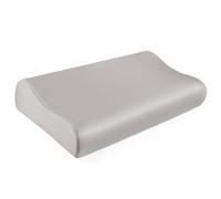 THXSILK Housse de coussin en soie de mûrier 19 mommes pour oreillers en mousse à mémoire de forme et en latex, cervical, hypoallergénique, lavable (53,5x37x12,5/10,7 cm, gris)