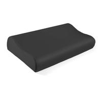 THXSILK Taie d'oreiller 100 % soie de mûrier 19 mommes pour oreiller contour cervical en mousse à mémoire de forme, lavable (noir, 50,8 x 30,5 x 9,9 cm/6,9 cm)